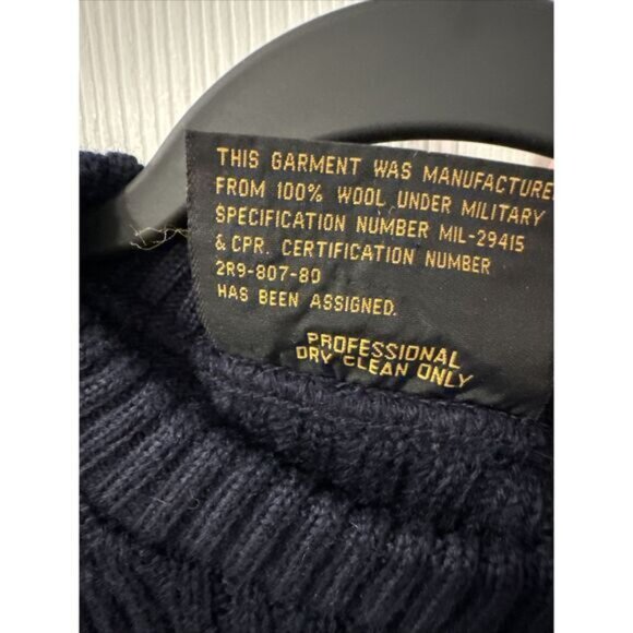 Vintage Approved U.S. Navy Wool Pull Over Sweater Large Howard Uniform Co USA - Picture 3 of 6